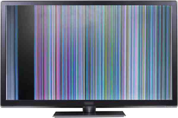 Разноцветные полосы на экране телевизора