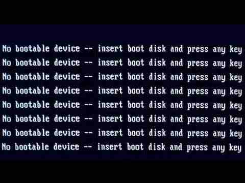 no bootable device insert boot disk and press any key
